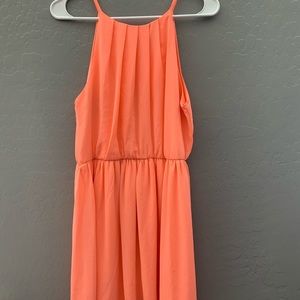 Coral dress, good for spring and summer